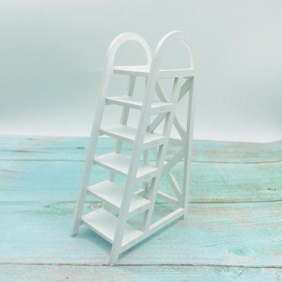 1/12 Mini Ladder,Miniature Ladder,with Wide Pedal,Furniture DIY Craft Accessory 6 Step Ladder
