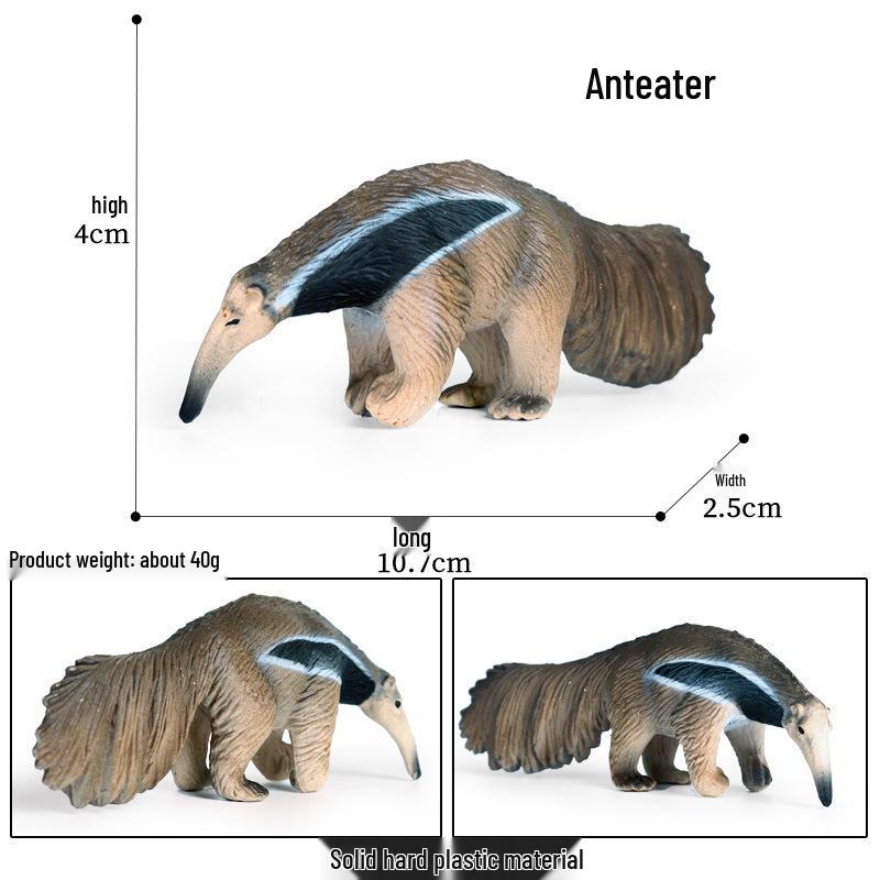 Wild Safari Animal Figurines: Giraffe, Elephant, Rhinoceros, Brown Bear, Tiger, Lion, Leopard, Hippopotamus - Solid Cognitive Toys