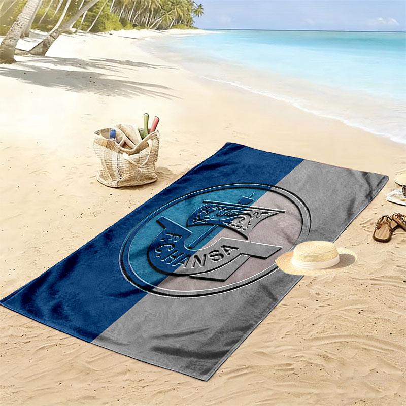 Asciugamano da Spiaggia Stampato FC Hansa Rostock, Asciugamano Grande Morbido Asciugatura Rapida per Spiaggia Campeggio Nuoto