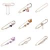 Enamel Zinc Zinc Alloy Flower Safety pin Simulated Pearl Rhinestone Brooches Pin Corsage Jewelry Accessories