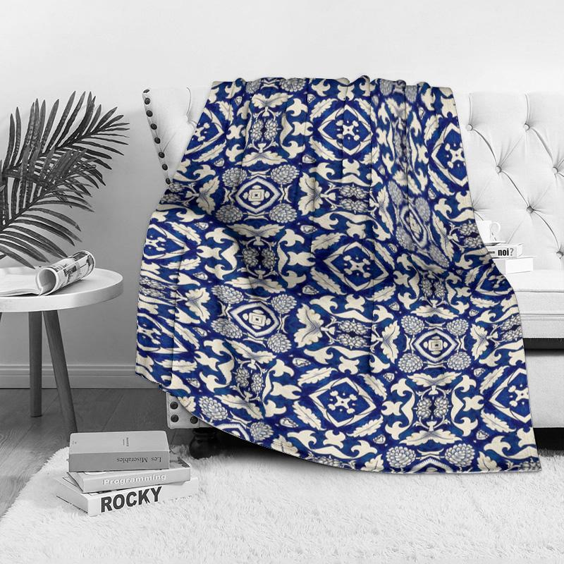Decorative Paisley Floral Pattern Blanket Ethnic Boho Throw Rug Moroccan Style Cushion Cover Sofa Bed Bedspread