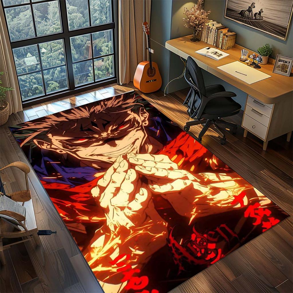 Tappeto in Poliestere Jujutsu Kaisen Tappeto Anime Tappetino Antiscivolo Decorazione Soggiorno Camera da Letto -QJY