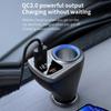 K29 Car Charger Adapter Fast Charging Digital Display 3 In 1 Cigarette Lighter Socket Splitter Charger