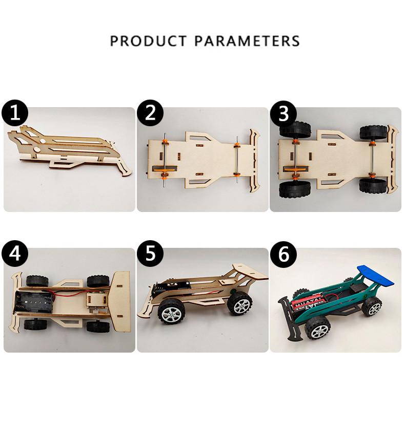 Wooden Assembly DIY Racing Car Model Toy Puzzle Educational Toys Kit Beginner