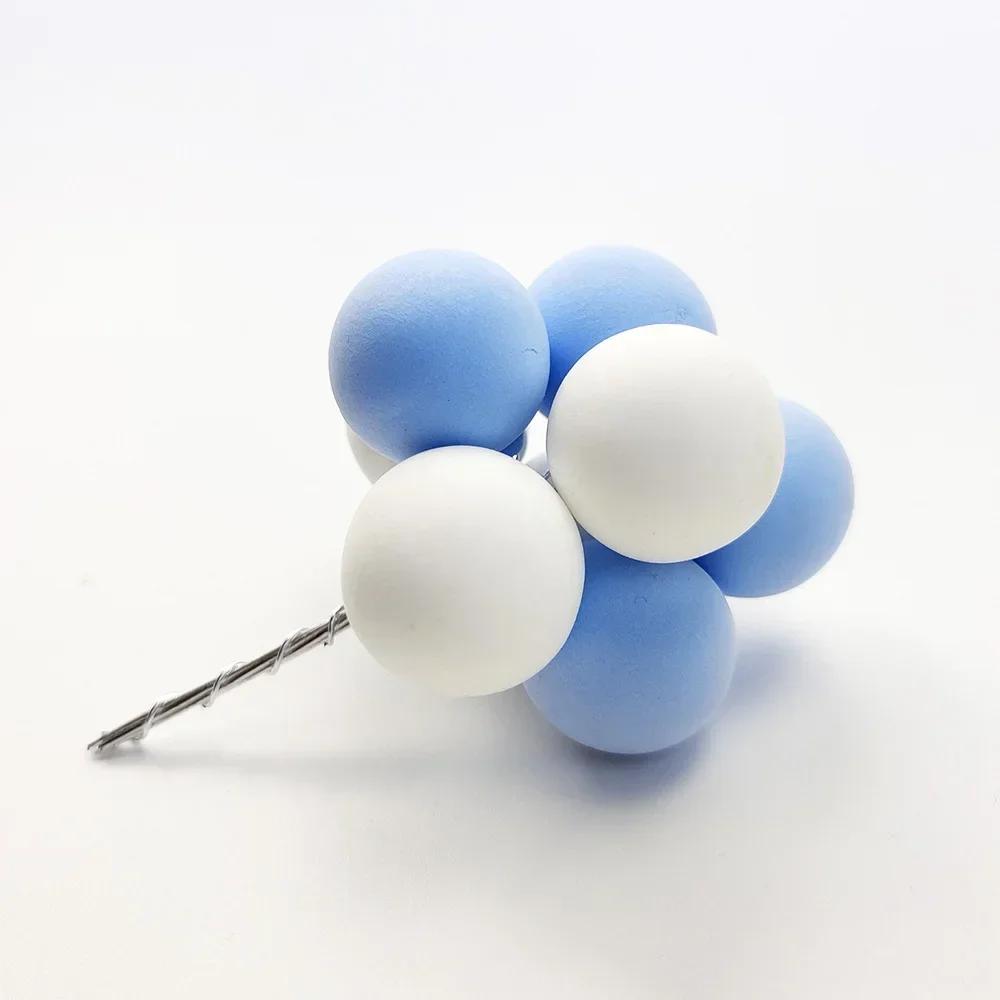 Colorful Clay Cake Topper Hat, 8Pcs Ball Bundle, Creative Cupcake Card Flag, Birthday Party Baby Shower Dessert Decoration