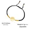 Adjustable Red Cord Bracelet With Hollow Tree Of Life Round Pendant Versatile Metal Chain Jewelry For Women And Men