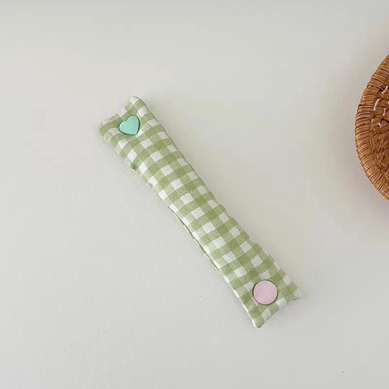 1PC Plaid Phone Cable Organizer INS Style Reusable Storage Binding Strap Cute Earphone Data Cables Holder For Home Office