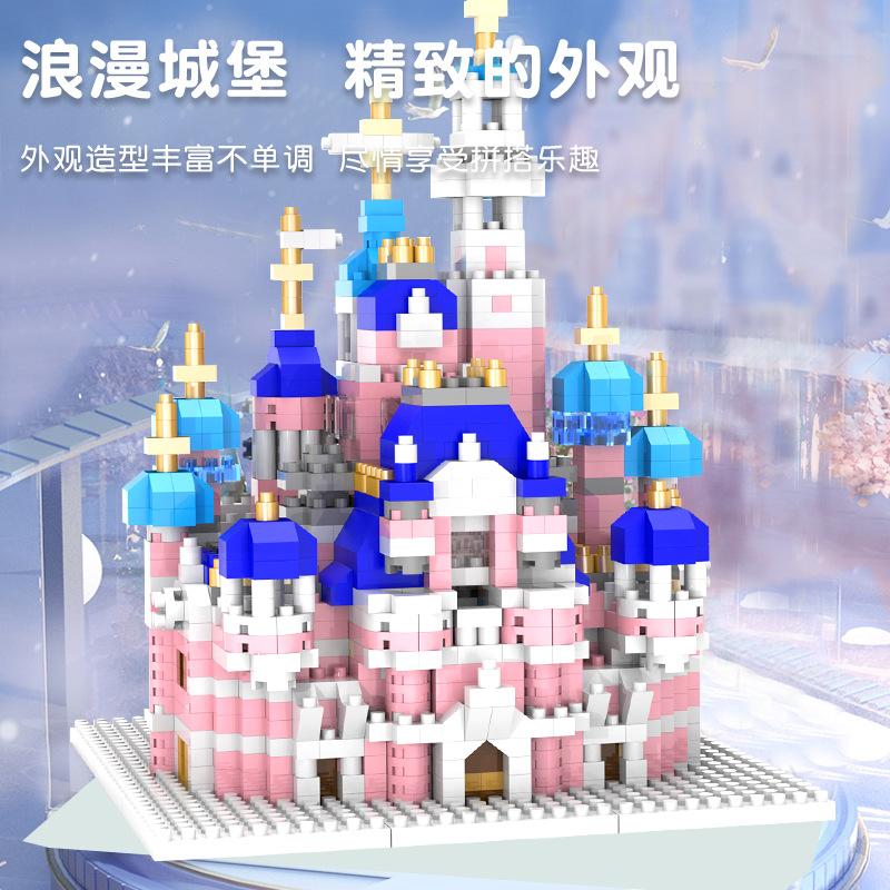 Small Particles Diy Puzzle Castle Building Block Simulation Princess Castle Model, Children'S Building Block Toy
