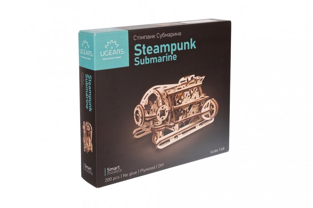 Puzzle 3d drewniane steampunkowa łódź podwodna ugears smart