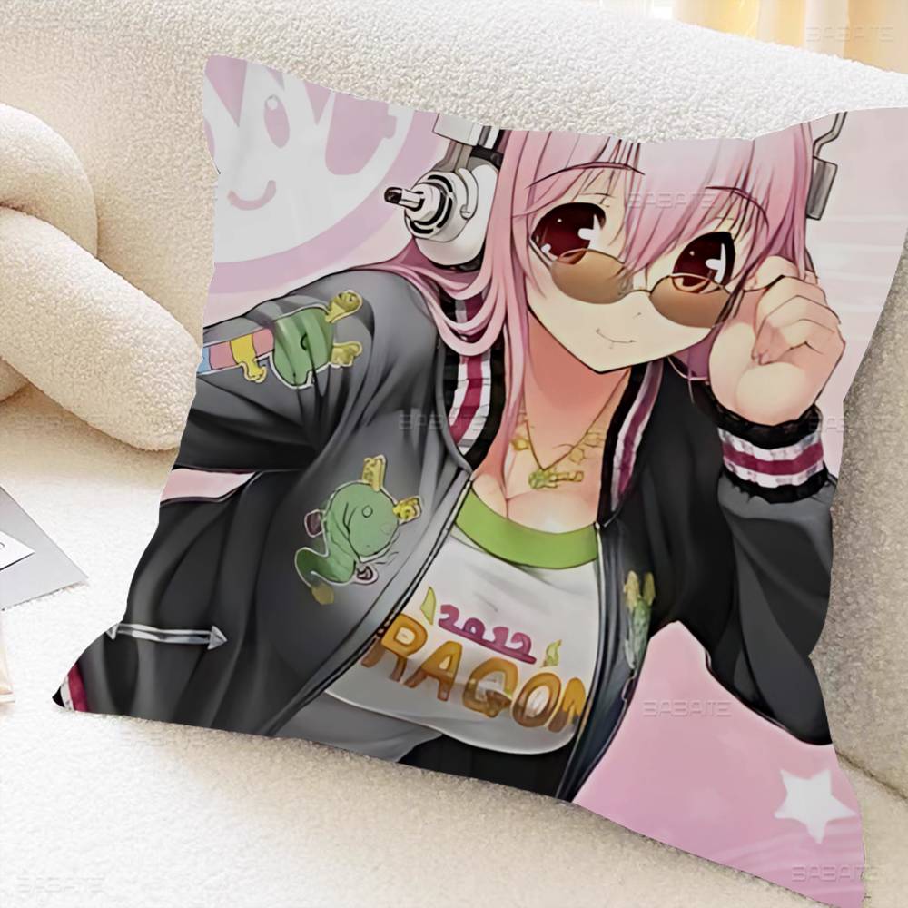 Super S-Sonico Manga Anime Personalized Picture Text Home Decorative Pillows Household Gifts 45X45Cm