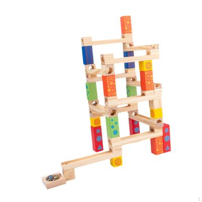 DIY Wooden Track Marble Toy 3D Puzzle Castle Run Building Kits for Holiday