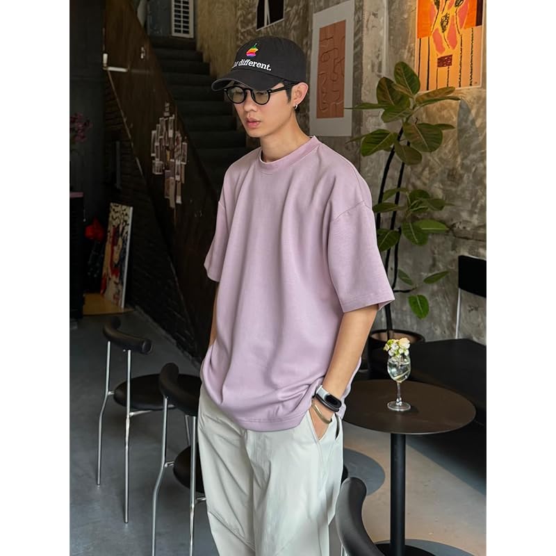 [CHANGE WELL] Men's ``2024'' SS” fashion spring/summer clothes 9 oz air layer (short sleeve) sweatshirt Thick stretch big silhouette T-shirt cut and