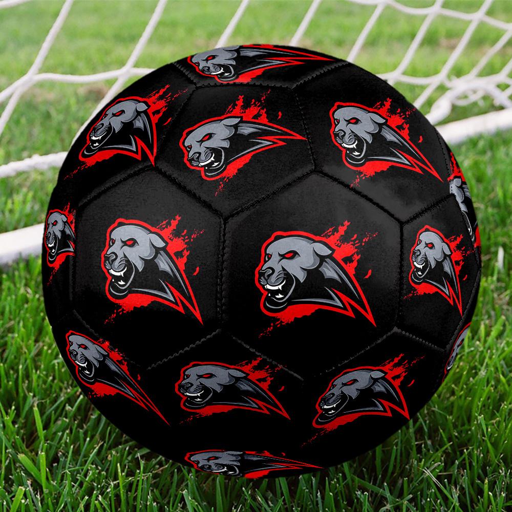 1PC Panther Spirit Emblem Soccer Ball Size 5 Football Machine Sewn Indoor/Outdoor Universal Football Surprise Collection n95