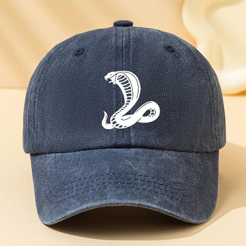 White Snake print retro baseball cap lightweight duckbill cap suitable for outdoor sports, leisure camping, hip-hop, Unisex's dad