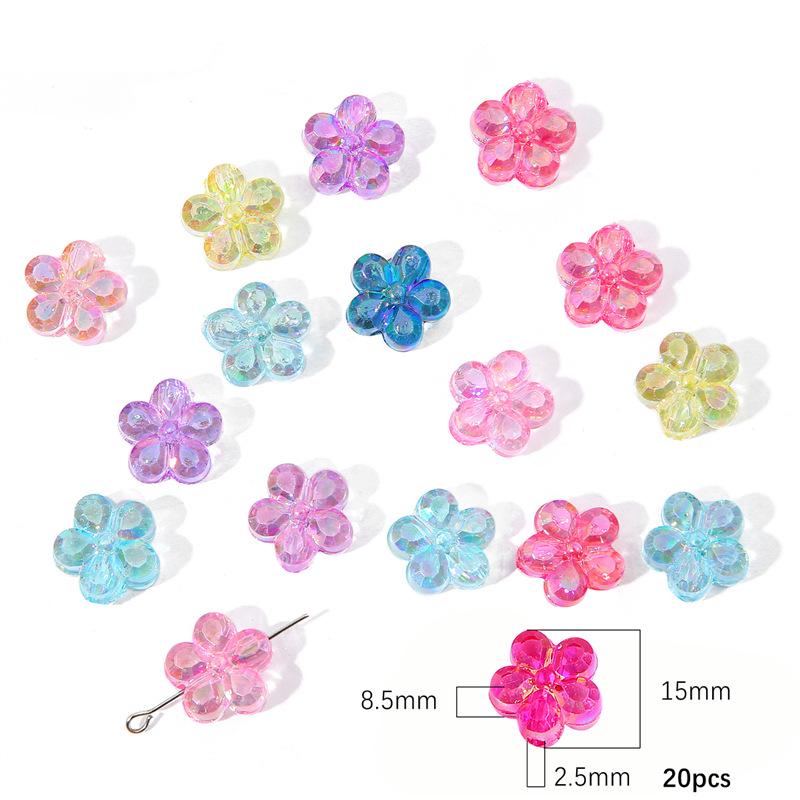 Large Shining Flower Acrylic Beads for DIY Jewelry & Earrings