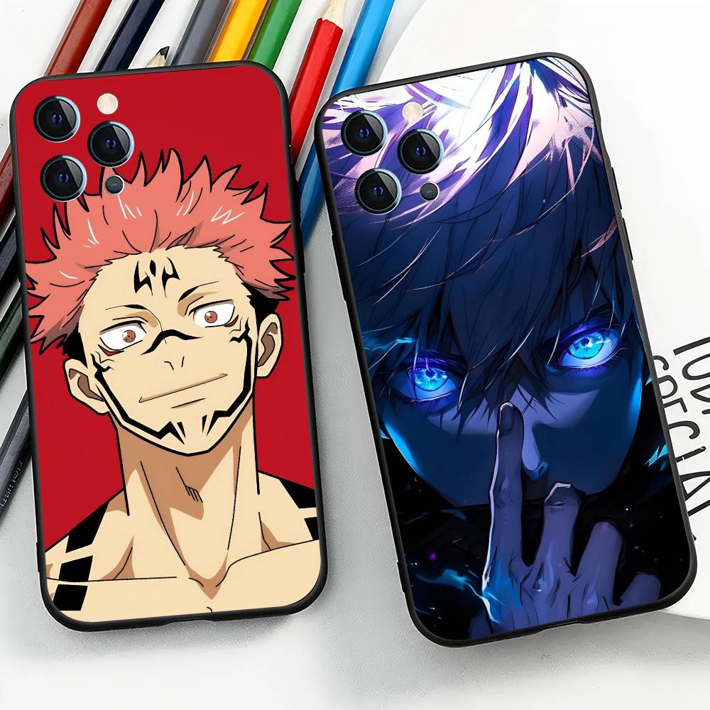 Anime J-Jujutsu Kaisen For IPhone 15 16 14 Plus 13 12 11 17 Pro Max 17 Air Black Soft Phone Cover