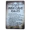 Man Cave Rule Metal Tin Sign Vintage Poster Home Bar Hotel Wall Painting Plaque Party Bar Public Decor 20*30 CM