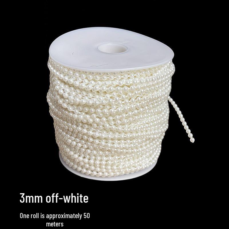DIY Floral Embellishment Linked Bead Chain, 4-14mm Anti-pearl Jewelry Accessories for Wedding Decor