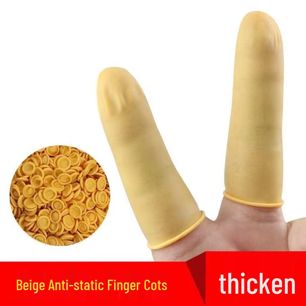 Yellow Latex Finger Cots - Disposable, Puncture-Resistant, Powder-Free for Tattooing and Manicures