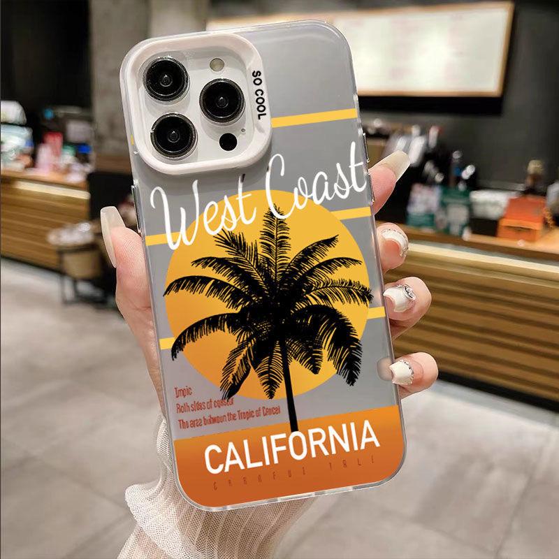 Coconut Tree Sunset iPhone15Pro Case for Apple iPhone 14/13/12/11/XsMax/xr/x - Trendy Laser Design