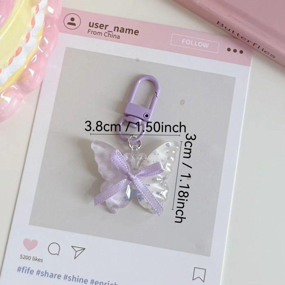 Hangings Butterfly Keychain Super Fairy Jelly Key Chain New Earphone Case Pendant  Girls
