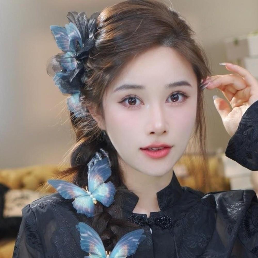 Beads Butterfly Tassel Hair Claw Clips Elegant Ancient Style Hairgrips  Girls