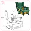 Ari Print Duo Scandinavian Wing Chair Family Furniture Green Velvet