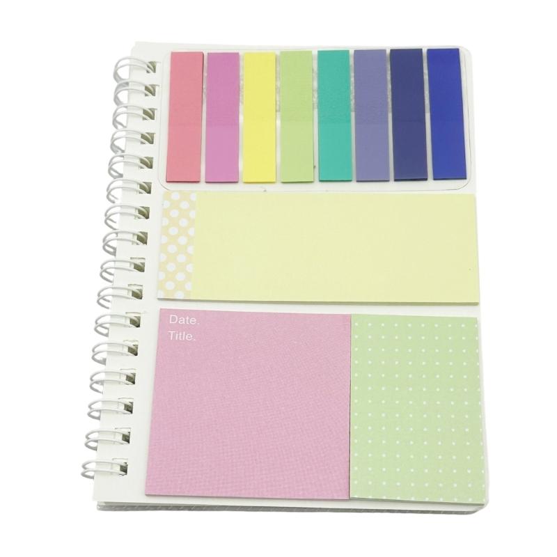 Portable Refillable Notepads Colorful Adhesive Index Label for Student Office Workers Note Taking Office School Supplies
