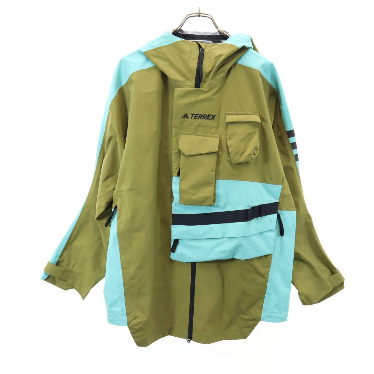 

adidas TERREX Нейлоновая куртка M Хаки капюшон Мужская Б/У