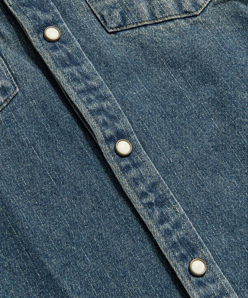 Beulonseun 1950er Jahre Slub-Denim Westernhemd