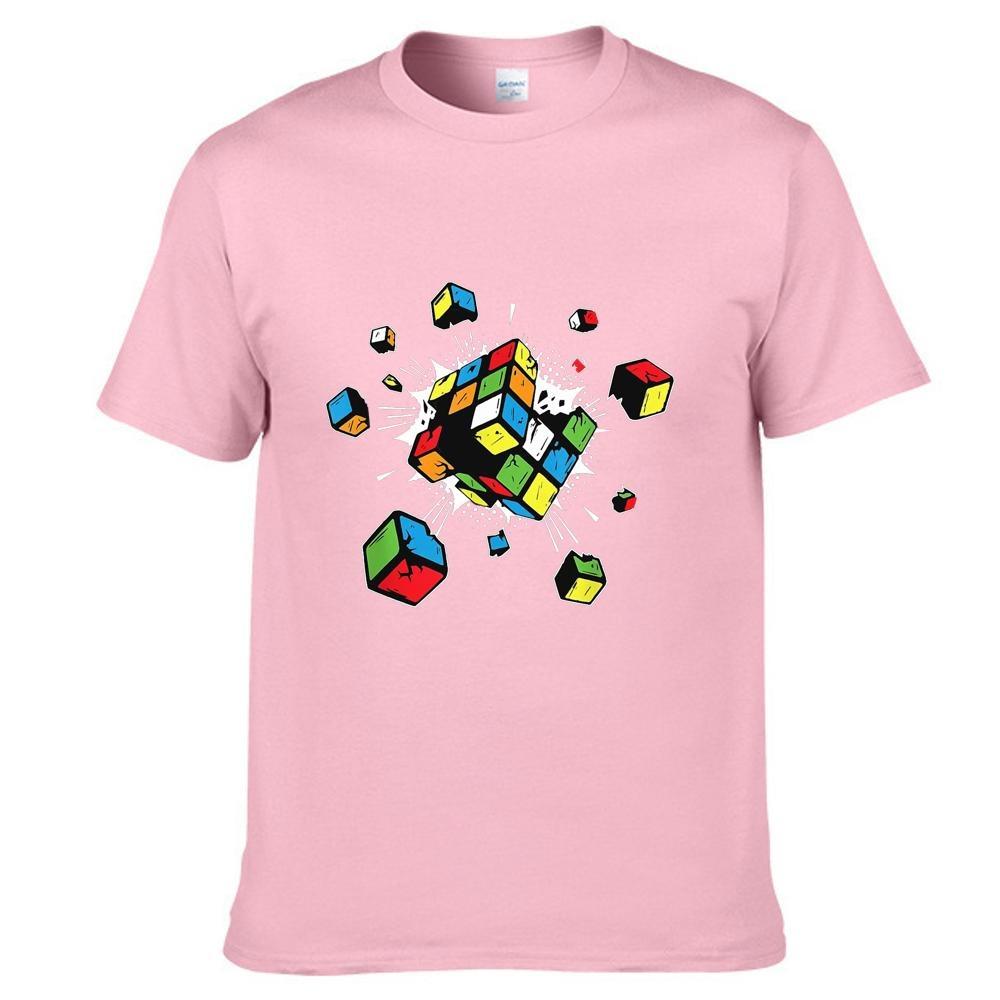 Exploding Rubix Rubiks Rubics Cube Present Pure Cotton EU size tshirts Japanese comic Unisex t shirt anime unisex clothes
