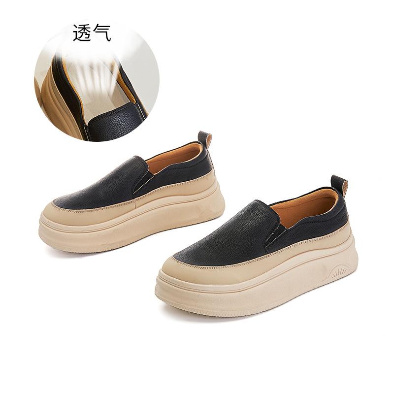 Small size 34 large size 41 retro loafers 2025 new autumn single shoes women's thick soles increase height versatile little white shoes women