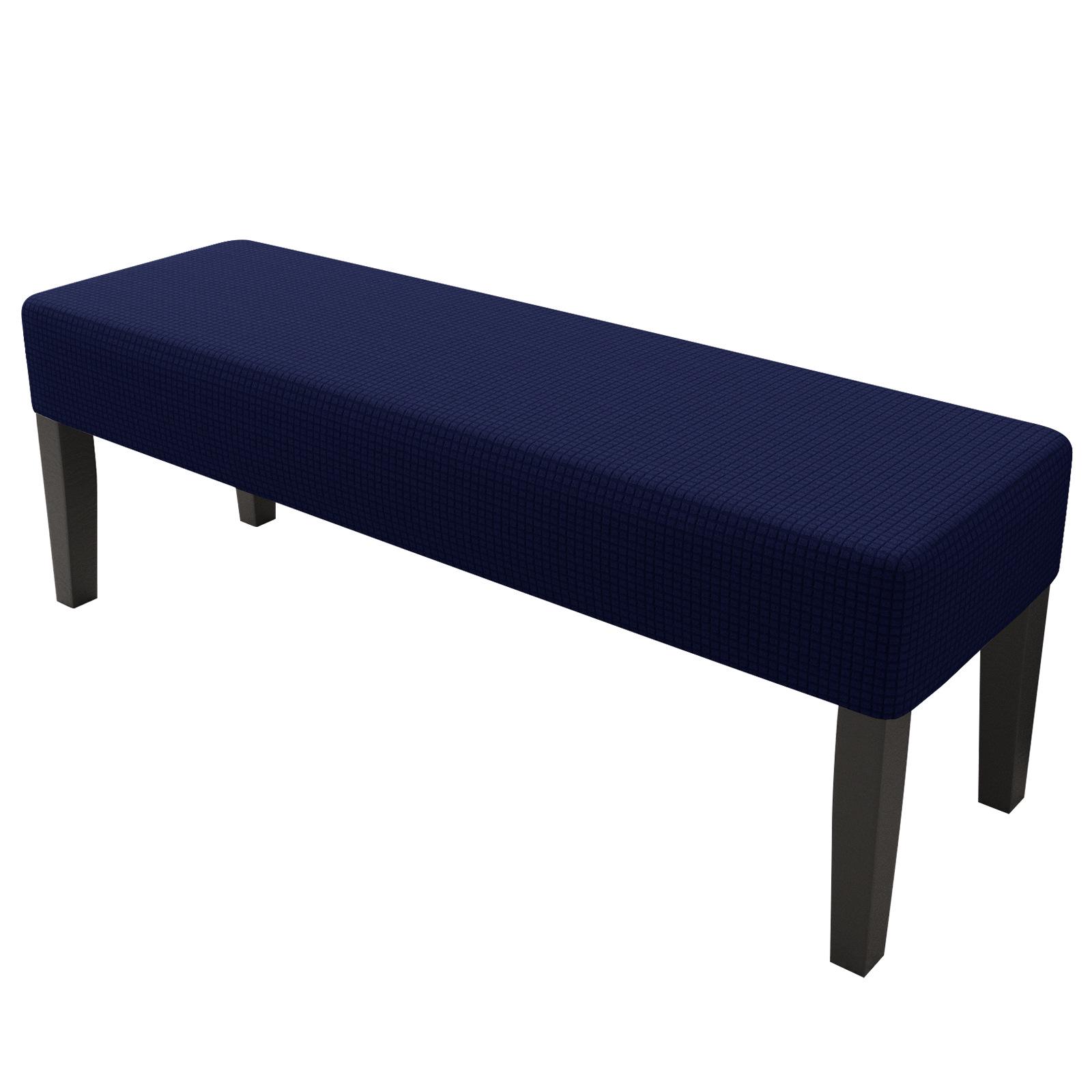 Elastische staubdichte karierte Hocker- & Klavierhocker-Abdeckung Extra Small (65cm-80cm) dunkelblau