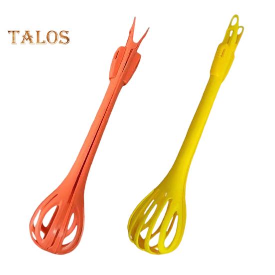 

Многофункциональные кухонные щипцы, венчик для взбивания яиц, зажим для еды, венчик для приготовления пищи, миксер для салата, зажим для хлеба, ручной блендер, ложка-захват 2 в 1 жёлтый/розовый