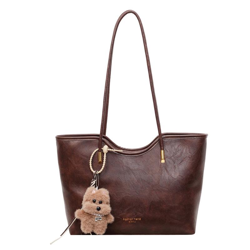 Textured minimalist tote bag fashion 2026 spring new large-capacity ladies' shoulder bag