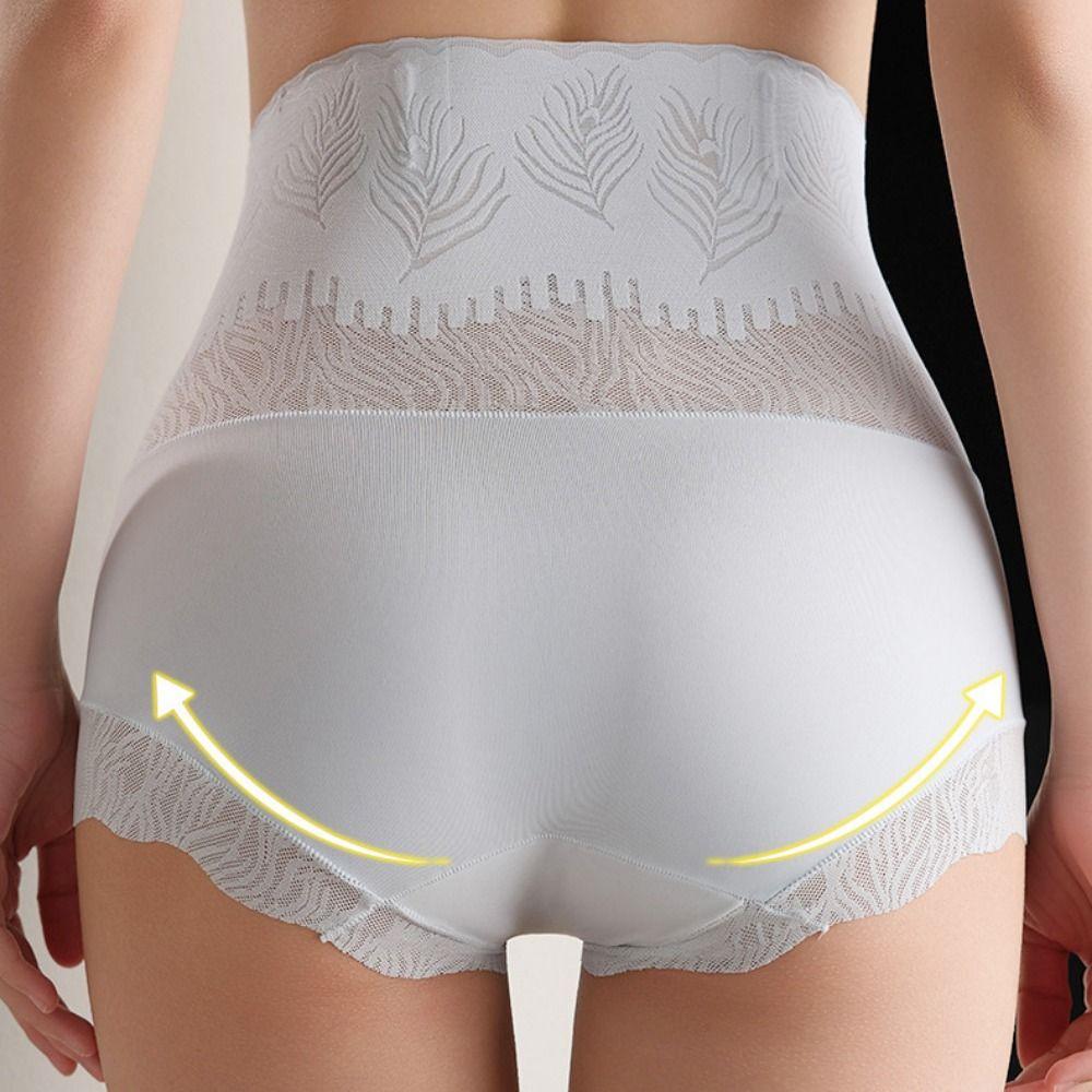 Shapewear Lace Seamless Briefs Leaf Slimming Underpants Sweet Tummy Control Underwear  Women