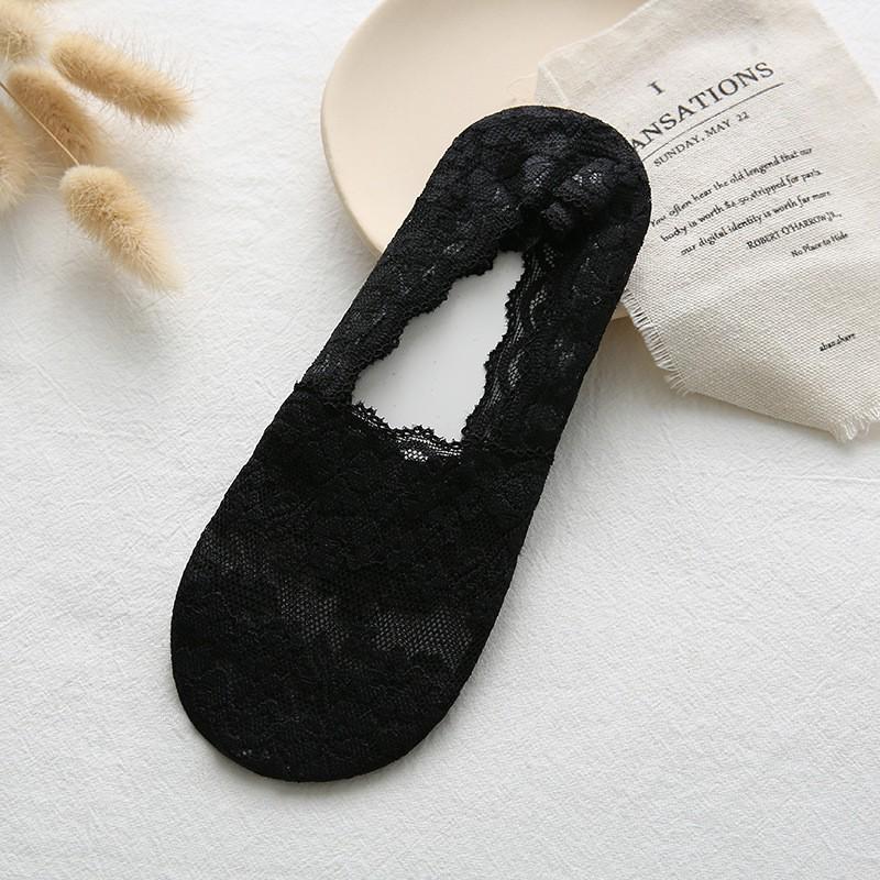 

Sakura Lace Non-Slip Low-Cut Boat Socks for Women - Candy Colors, Spring/Summer Cotton One Size