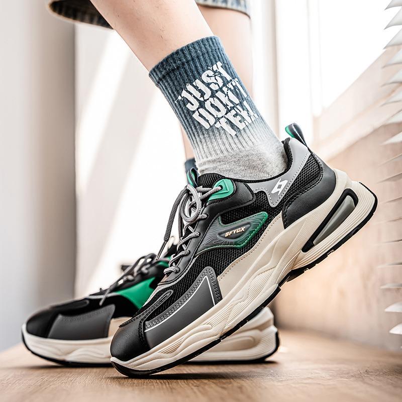 Men's Shoes Summer New Breathable Mesh Men's Sports Shoes Men's Trend Versatile Thick Sole Non-slip Casual