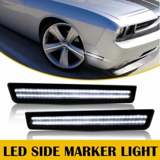 

2X AUXITO LED Front Side Marker Bumper Light 6000K For 15-22 Dodge Challenger