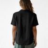 Womens Linen Short Sleeve V Neck Casual Blouse Loose Fit Lightweight Summer Top for Daily Work Travel Beach Wear