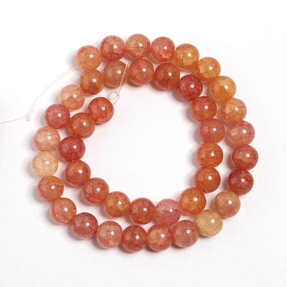 1 Strand 8 10mm Glass Floral Beads Colorful Round Loose Spacer Beads For DIY Charms Jewelry Making Bracelet Necklace Accessories