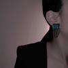 Autumn/Winter 2025 Trendy Checkered Mosaic Earrings for Women
