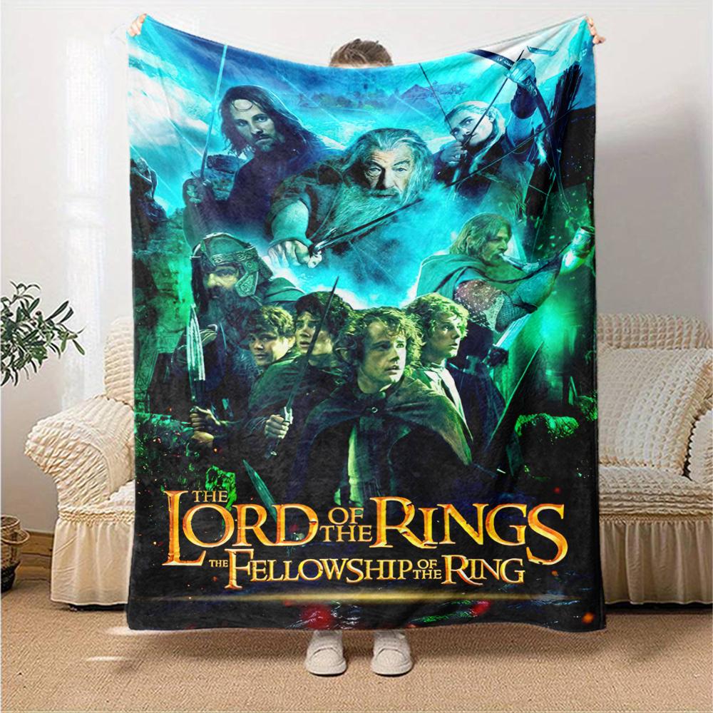 1PC The Lord of the Rings printed blanket, all season lightweight home office outdoor nap multifunctional blanket A6
