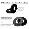 Fresh Brake Wheel For Hub Cleaning Tool 6" Replacement Pad 2 Pack- Hook& Loop Design, Black Resurfacing Disc