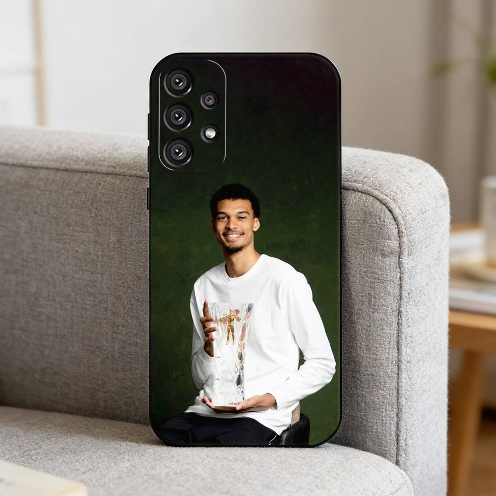B-Basketball V-Victor W-Wembanyama Phone Case For Samsung S25,S24,S21,S22,S23,S30,Ultra,S20,Plus,Fe,Note,10,9,5G Black Cover