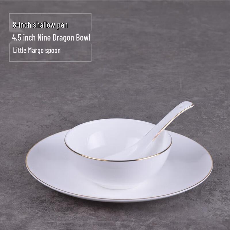 Elegant Gold-Rimmed Ceramic 3-Piece Tableware Set
