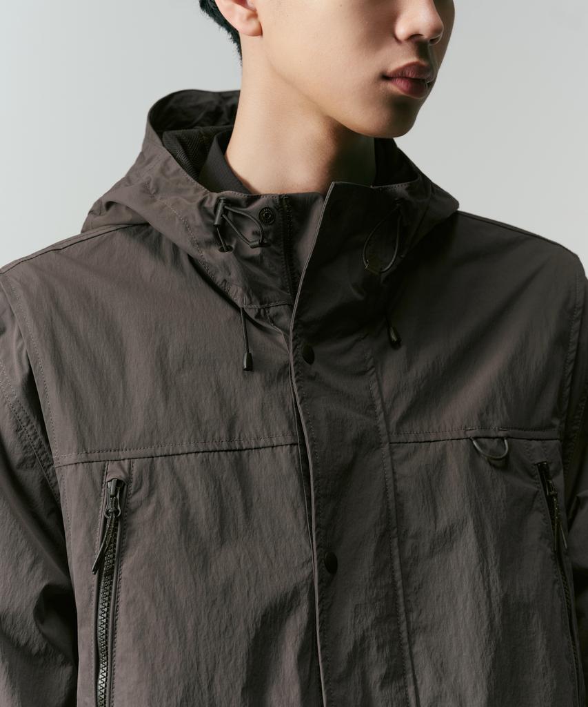 Musinsa Standard [City Leisure] Detachable Sleeve Windbreaker Jacket [Mud Grey]