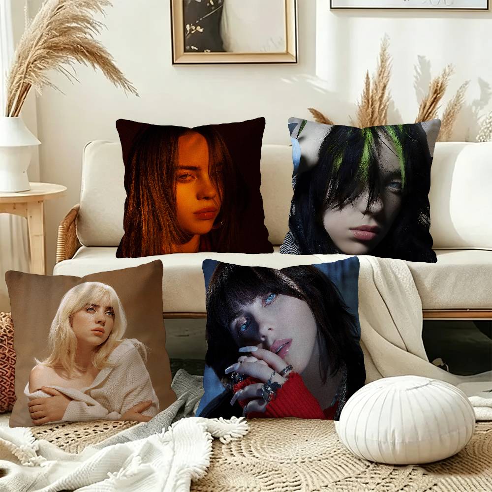 Fashion B-Billie E-Eilish Singer Personalized Pillow Dust Cover Bedroom Kids Party Decoration Pillowcase Birthday Children Gift
