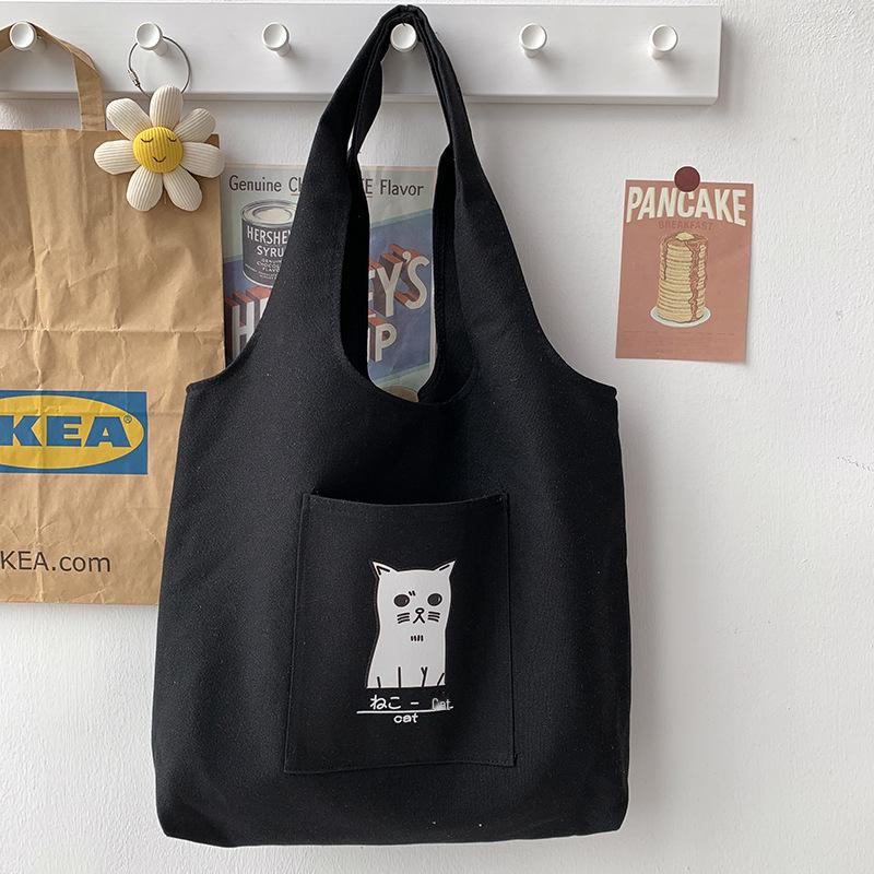 

Европейская холщовая сумка через плечо - большая вместимость, симпатичная, в корейском стиле для студентов (Осень зима)