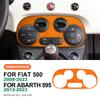 for Fiat 500 Abarth 595 2012 2013 2014 2015- Made of Alcantara Suede Sticker Central Ac Panel Trim Car Interior Accessories